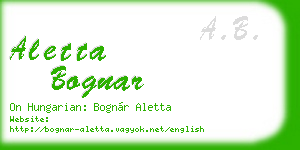aletta bognar business card